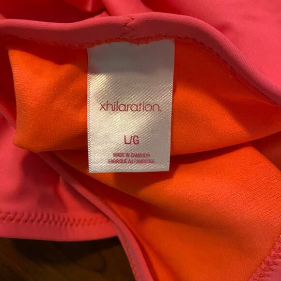 Xhilaration Juniors Size Large Binkini Bottom Cheeky Flourescent Orange Pink - Picture 5 of 6